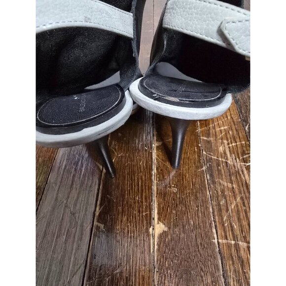 Balenciaga Glove Black Leather Cut Out Peep Toe Stiletto High Heels - Picture 16 of 16